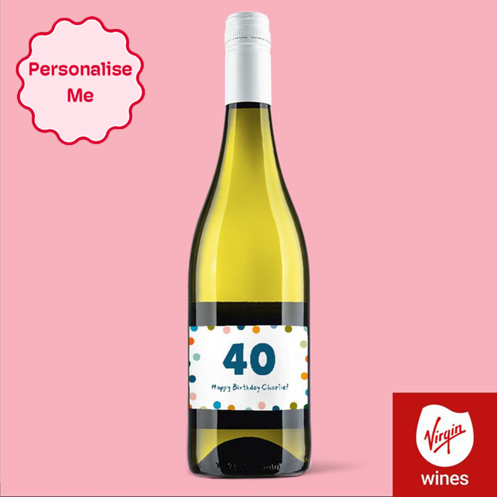Virgin Wines Personalised Happy Birthday Milestone Pinot Grigio 75Cl