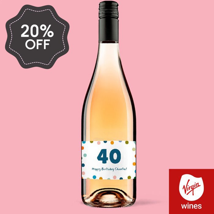 Personalised Happy Birthday Milestone Rose Wine 75cl