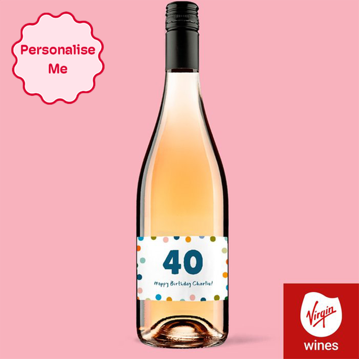 Personalised Happy Birthday Milestone Rose Wine 75cl