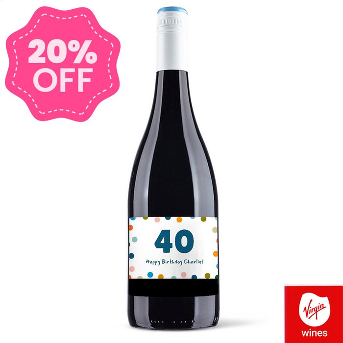 Virgin Wines Personalised Happy Birthday Merlot 75cl