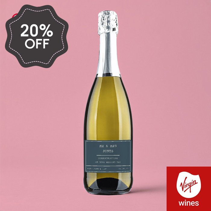 Personalised Congratulations On Your Wedding Day Prosecco 75cl