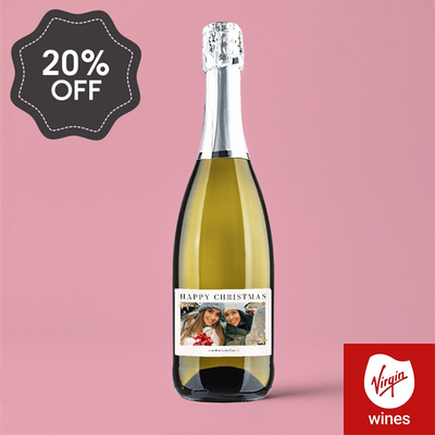 Personalised Happy Christmas Photo Upload Prosecco 75cl