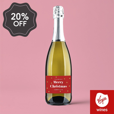 Personalised Merry Christmas Prosecco 75cl