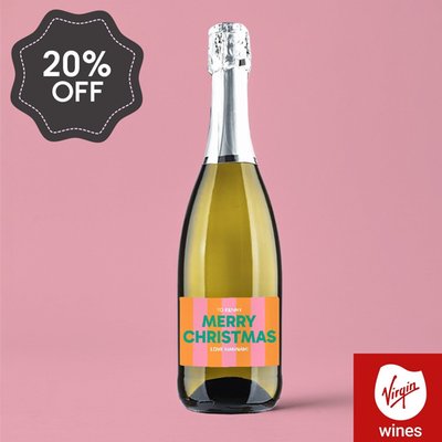 Personalised Merry Christmas Prosecco 75cl