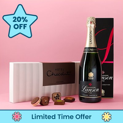 Lanson Le Black Creation brut NV 75cl & Hotel Chocolat Everything Sleekster Gift Set