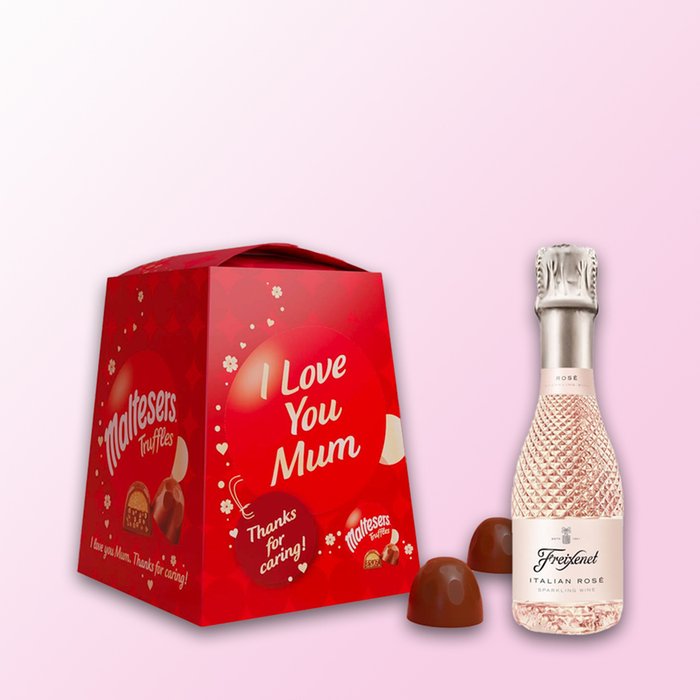 Maltesers I Love You Mum 200g & Freixenet Sparkling Rose 20cl Gift Set