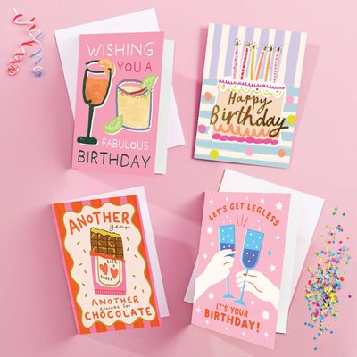 Female Celebration Birthday Cards - 8 Card Multipack