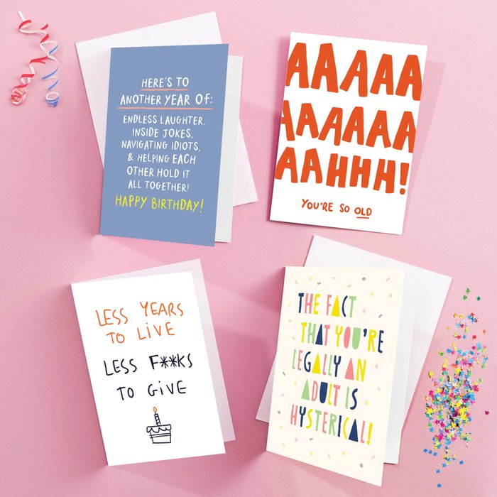 Humour Birthday Cards - 8 Card Multipack