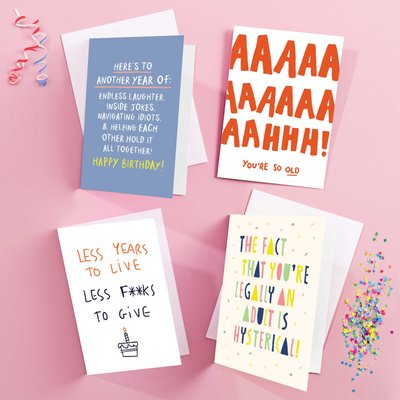 Humour Birthday Cards - 8 Card Multipack