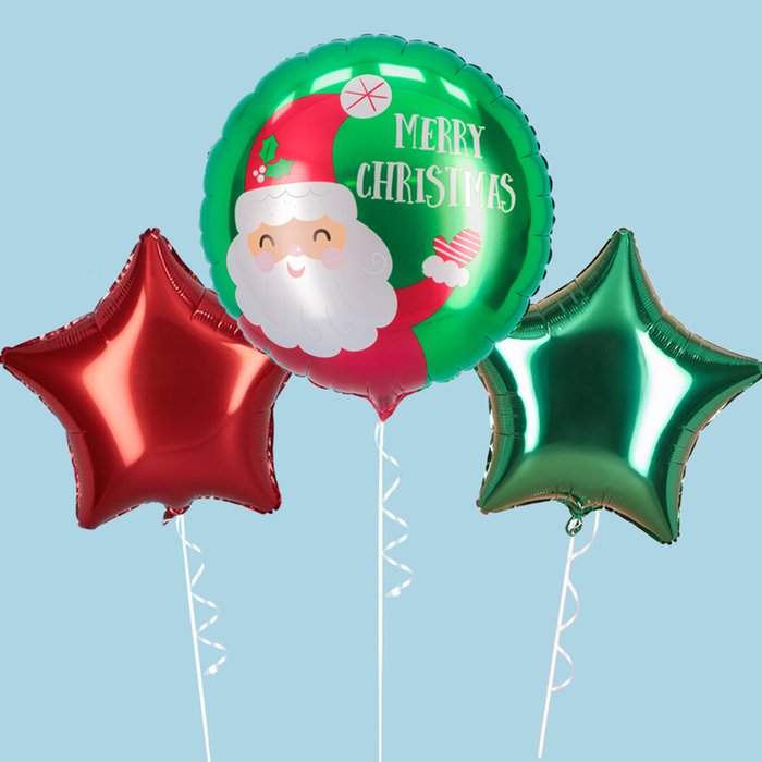 Merry Christmas Santa Balloon Trio