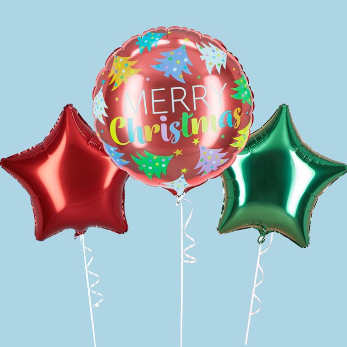 Merry Christmas Balloon Trio