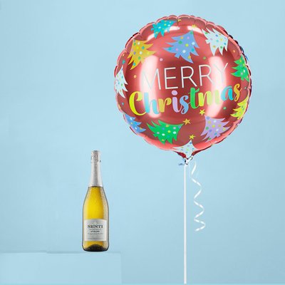 Christmas Tree Balloon & Prosecco Gift Set