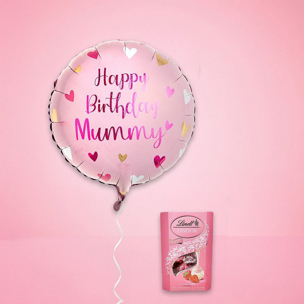 Lindor Happy Birthday Mummy Balloon & Chocolate Gift Set