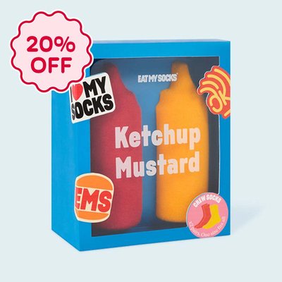 Ketchup & Mustard Adults 2pk Novelty Socks