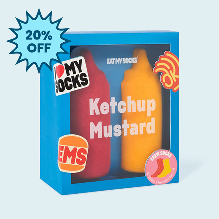 Ketchup & Mustard Adults 2pk Novelty Socks