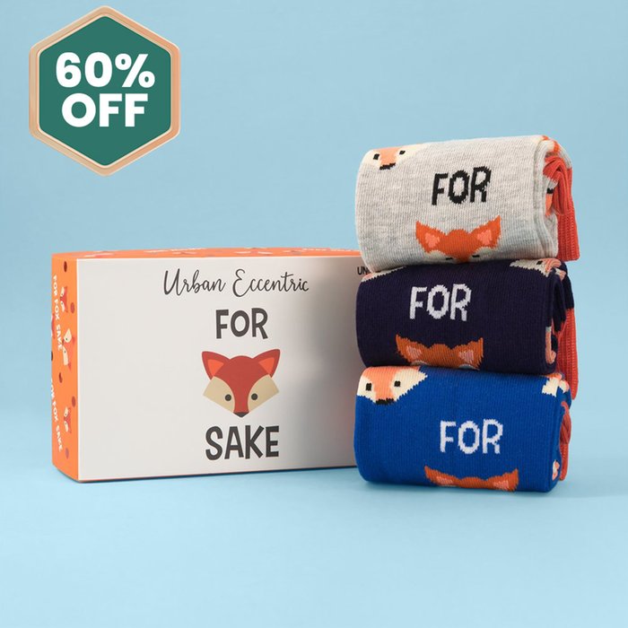 Fox Sake Adults 3pk Socks