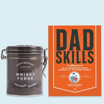 Dad Skills Book & Whisky Fudge Gift Set