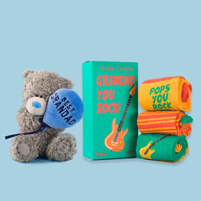 Best Grandad Tatty Teddy &  Grandad You Rock Socks Gift Set