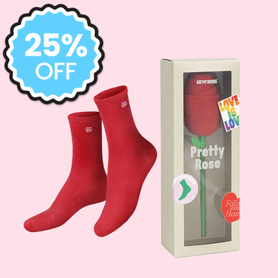 Pretty Red Rose Adult Novelty Socks