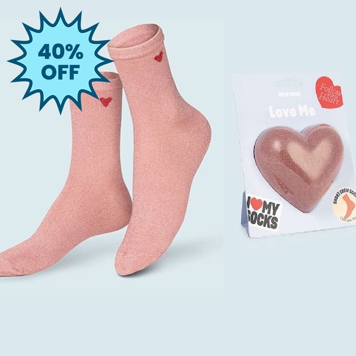 Love You Red Heart Adult Novelty Socks