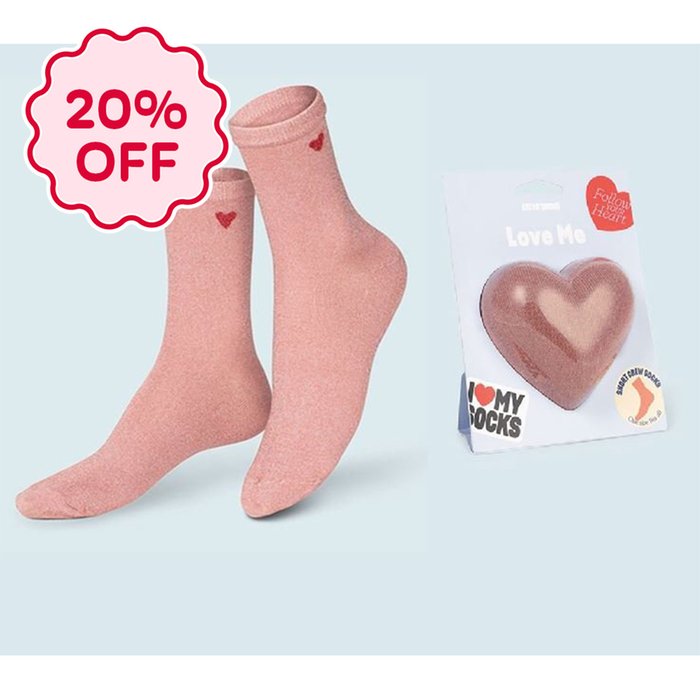 Love You Red Heart Adult Novelty Socks