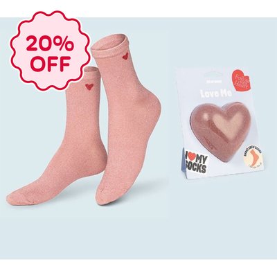 Love You Red Heart Adult Novelty Socks