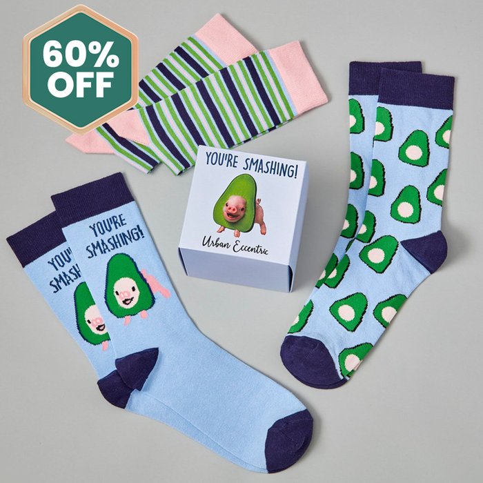 You're Smashing Avo Pig Adults 3pk Socks