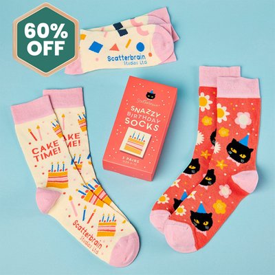 Scatterbrain Snazzy Birthday 3pk Socks
