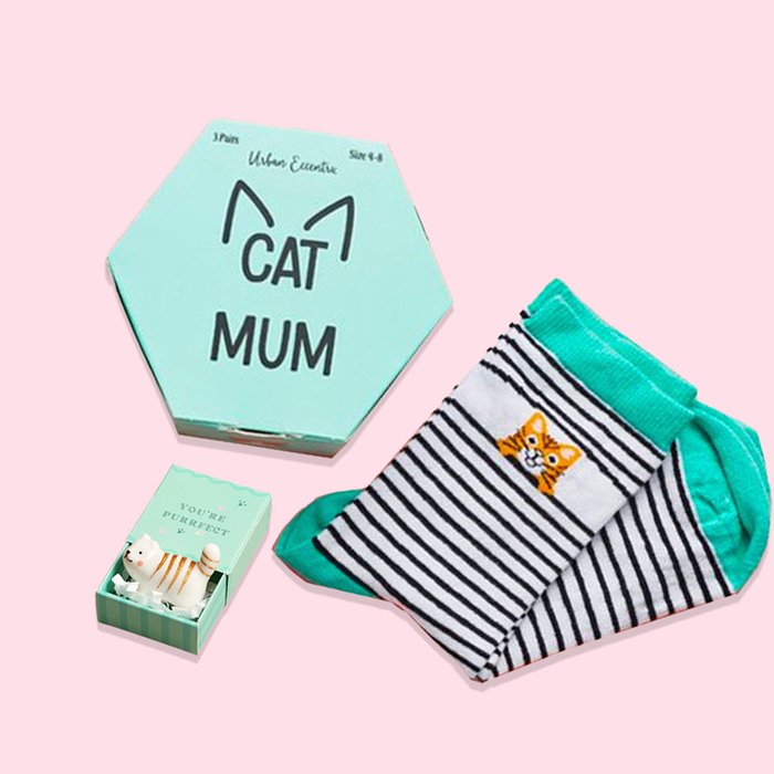 You’re Purfect Token & Cat Mum Adults 3pk Socks Gift Set