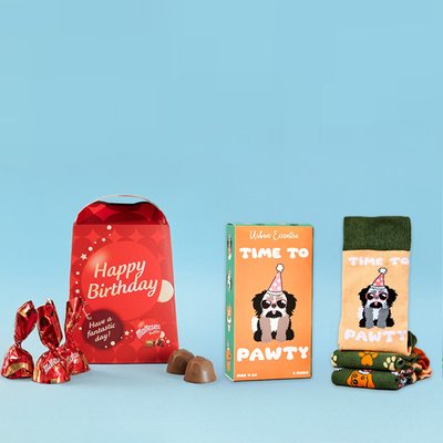 Time To Party Socks n Chocs Gift Set
