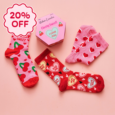 I Love You Cherry Adults 3pk Socks