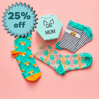 Cat Mum Adults 3pk Socks