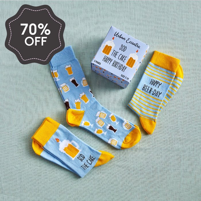 Sod The Cake Adults Birthday 3pk Socks