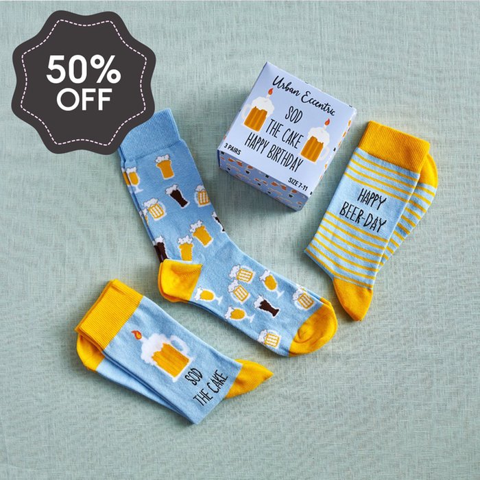 Sod The Cake Adults Birthday 3pk Socks