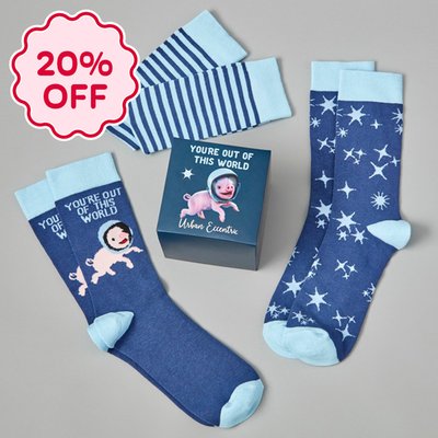 Out Of This World Space Pig Adults 3pk Socks