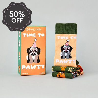 Unisex Time To Pawty Socks Gift Set