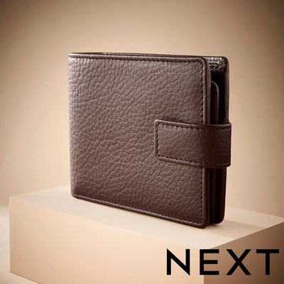 NEXT Brown Signature Leather Extra Capacity Wallet