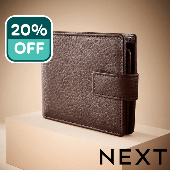 NEXT Brown Signature Leather Extra Capacity Wallet