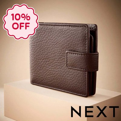 NEXT Brown Signature Leather Extra Capacity Wallet