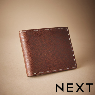 NEXT Tan Brown Signature Contrast Stitch Leather Wallet