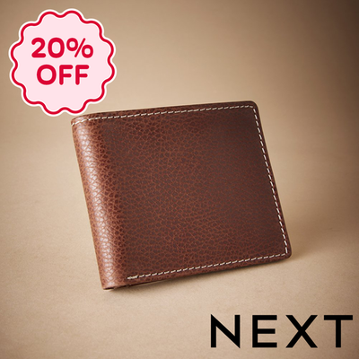 NEXT Tan Brown Signature Contrast Stitch Leather Wallet
