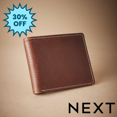 NEXT Tan Brown Signature Contrast Stitch Leather Wallet
