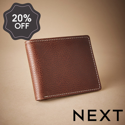 NEXT Tan Brown Signature Contrast Stitch Leather Wallet