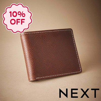 NEXT Tan Brown Signature Contrast Stitch Leather Wallet