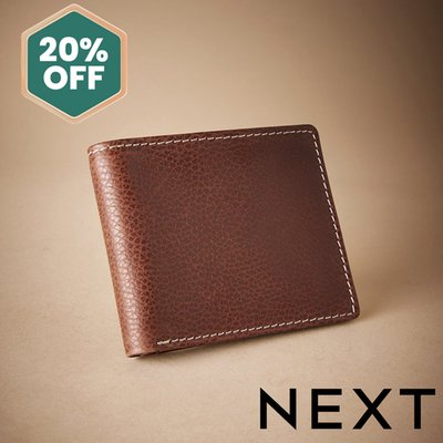 NEXT Tan Brown Signature Contrast Stitch Leather Wallet