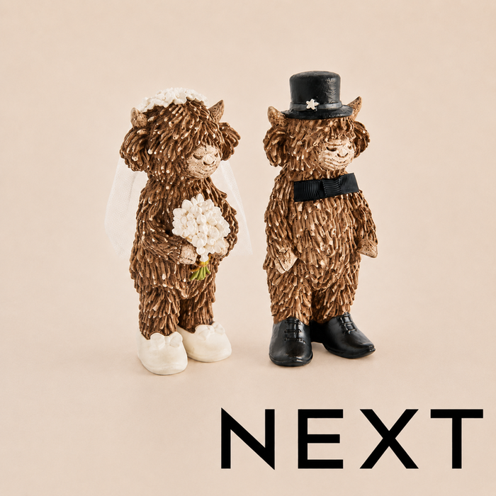 NEXT Natural Hamish MR & MRS Wedding Ornament Bundle