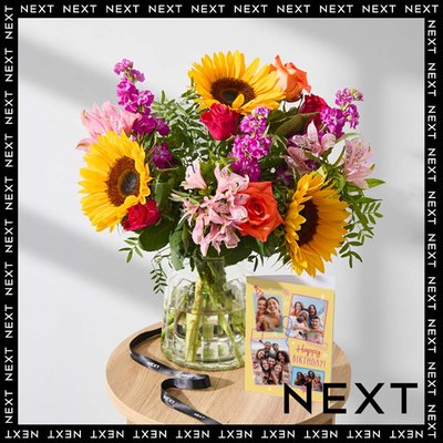 Bright Sunflower, Rose & Alstroemeria Bouquet