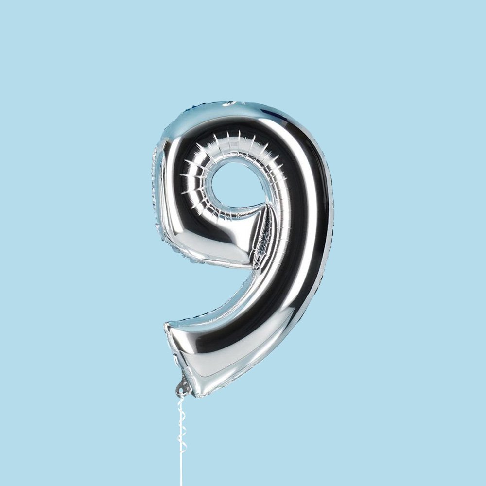 Moonpig Silver Giant Number 9 Balloon