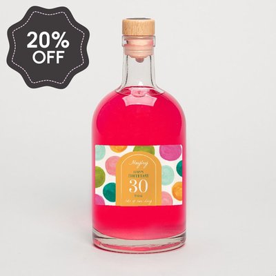 Personalised Milestone Birthday Pink Gin 50cl