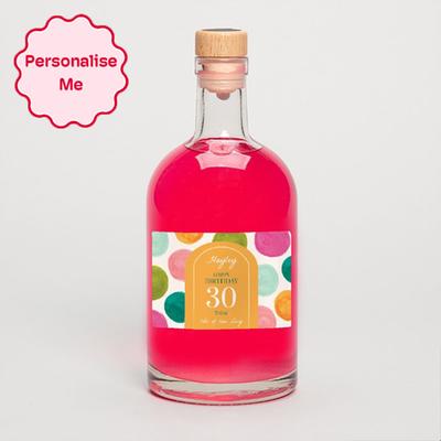 Personalised Milestone Birthday Pink Gin 50cl